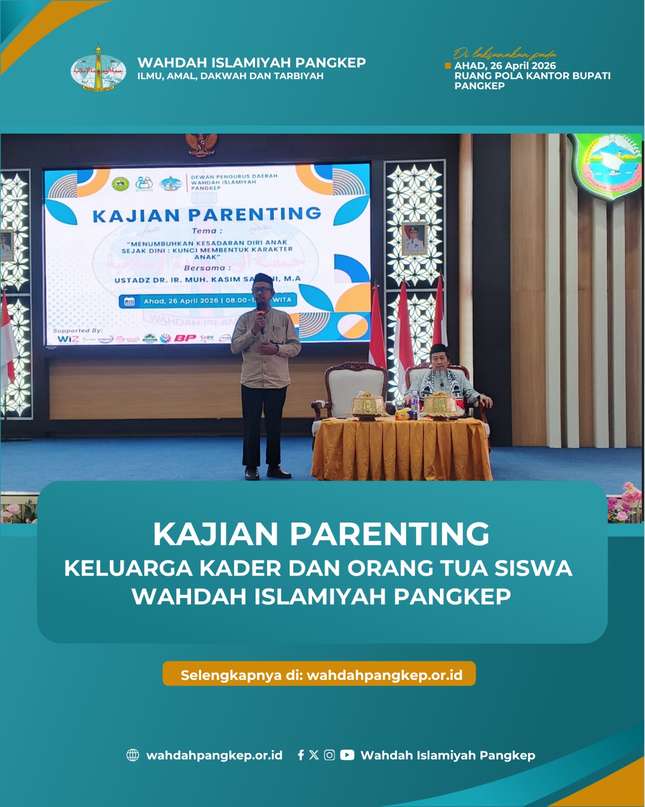 Wujudkan Karakter Hebat, DPD Wahdah Islamiyah Pangkep Gelar Kajian Parenting bagi Ratusan Orang Tua