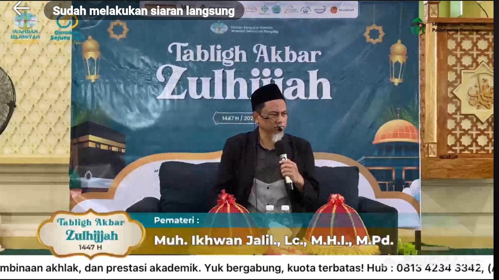 Semarakkan Zulhijjah, DPD Wahdah Islamiyah Pangkep Gelar Pelatihan Juleha dan Tabligh Akbar